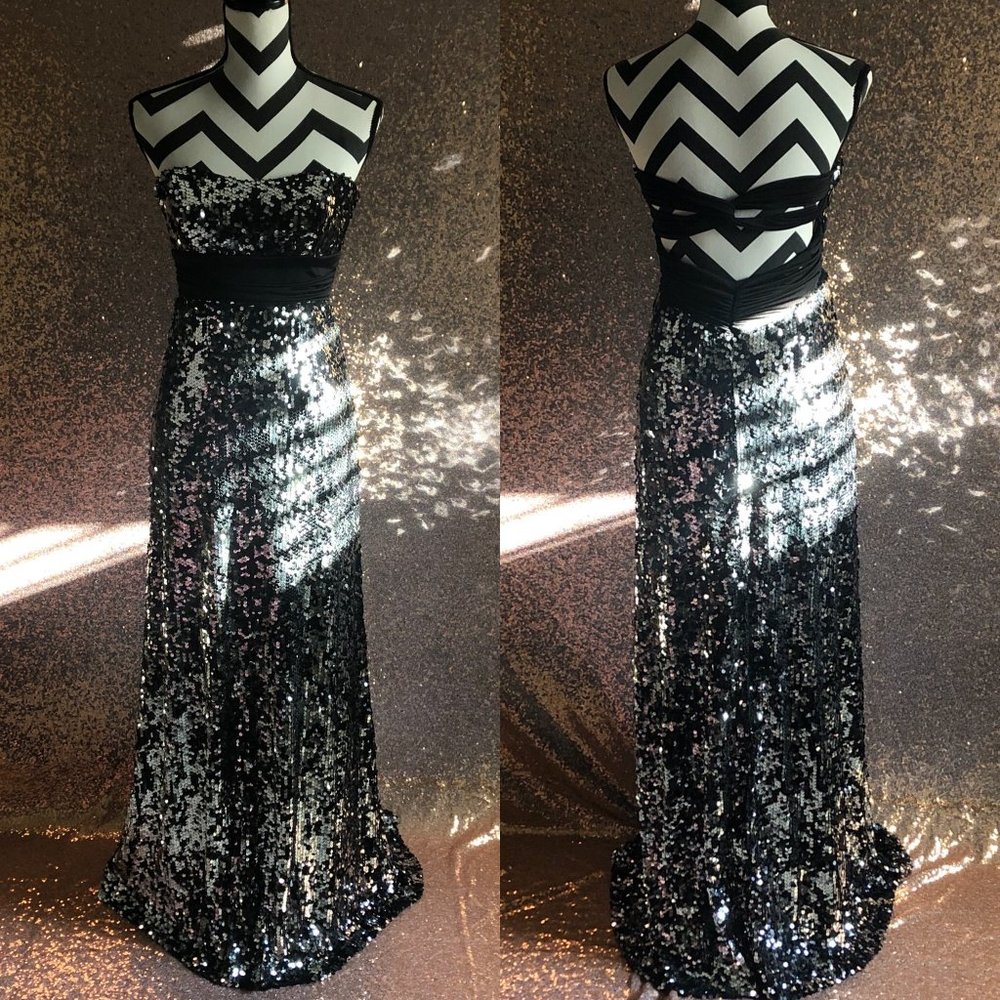 Speechless Sequence Strapless Maxi Dress Size M